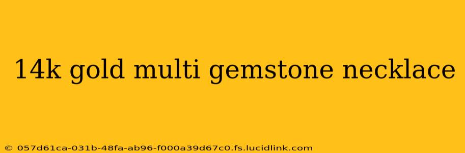 14k gold multi gemstone necklace