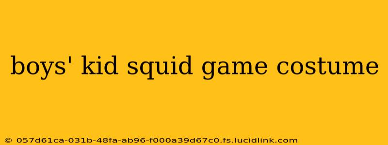boys' kid squid game costume