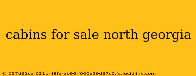 cabins for sale north georgia