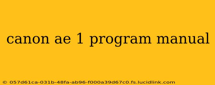canon ae 1 program manual