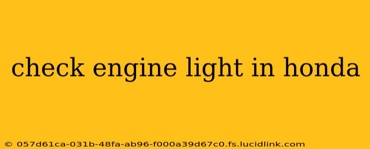 check engine light in honda
