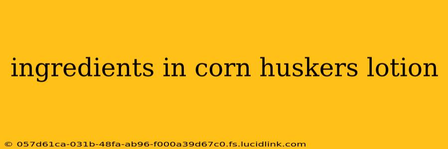 ingredients in corn huskers lotion