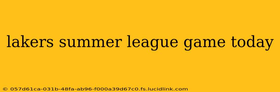lakers summer league game today