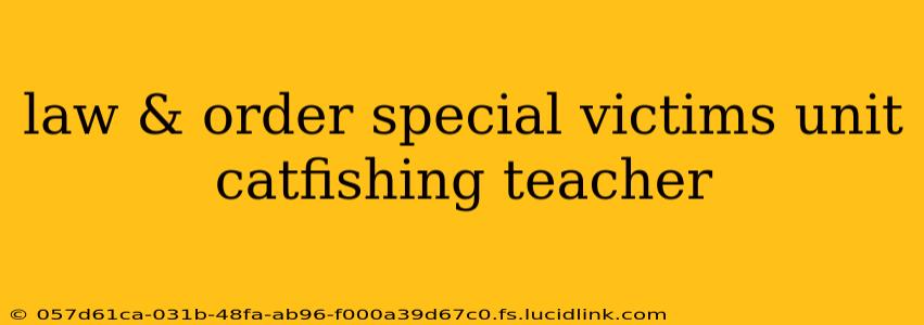 law & order special victims unit catfishing teacher