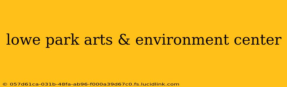 lowe park arts & environment center