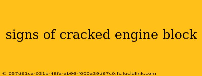 signs of cracked engine block